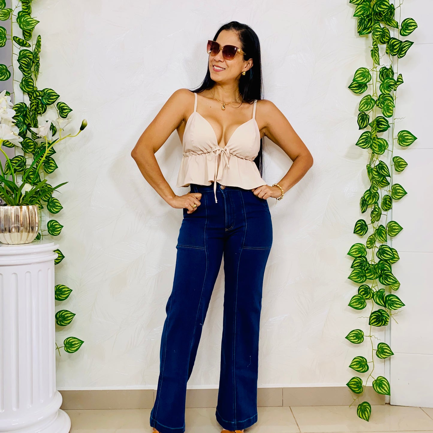 Blusa boleros y tiras amarra en delantero