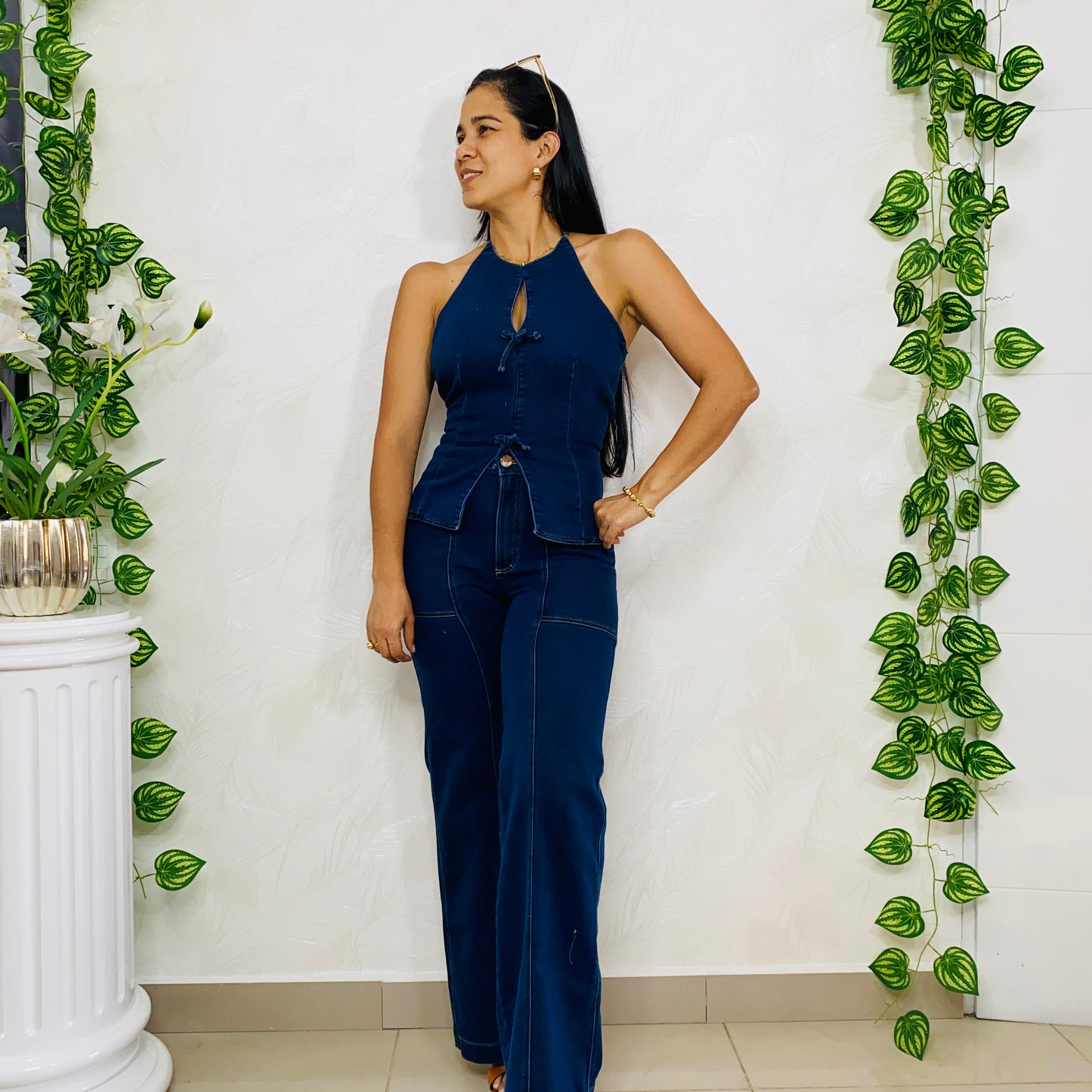 Blusa Lazos en Denim ref 10128