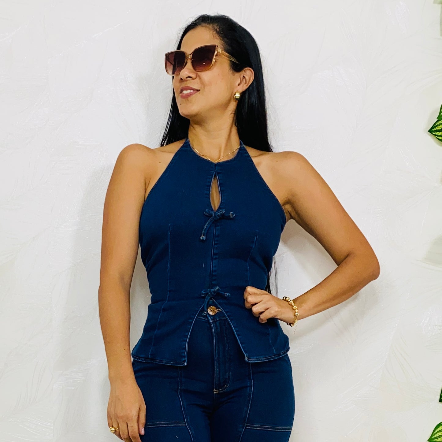 Blusa Lazos en Denim ref 10128