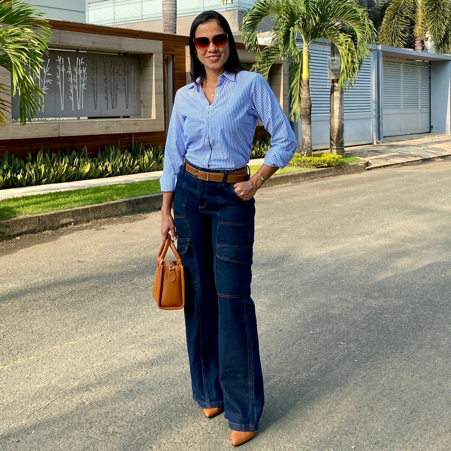 Camisa Rayas blanco, azul ref 10062