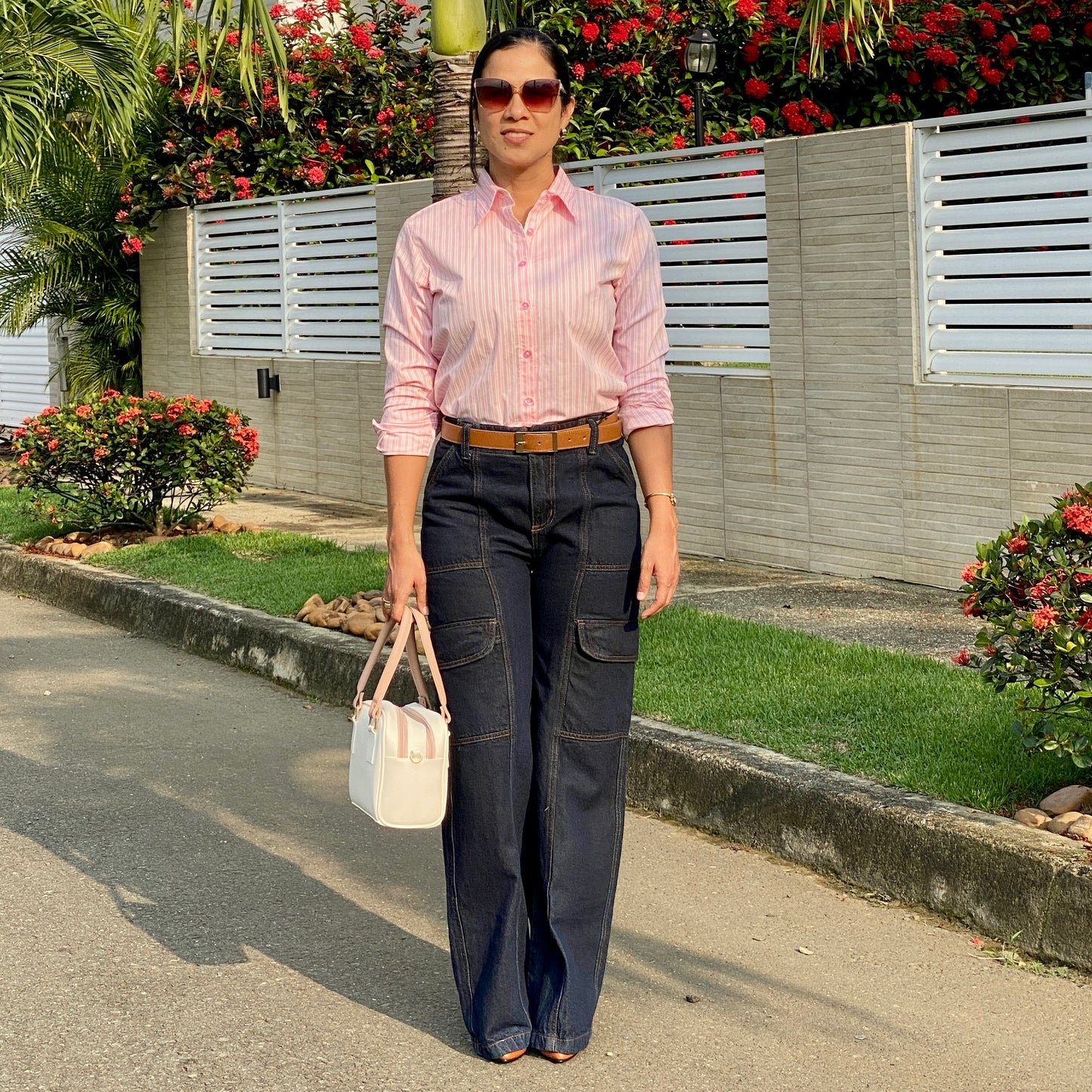 Camisa rayas rosado, blanco Ref 10052