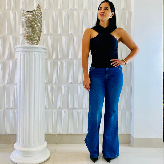 Blusa cruzada superior con prenses REf100117