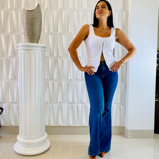 Blusa moños con cierre delantero en ganchos graduable ref 10119