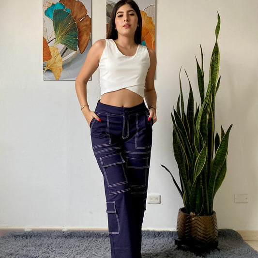Pantalon Blue cost contrast ref 20029